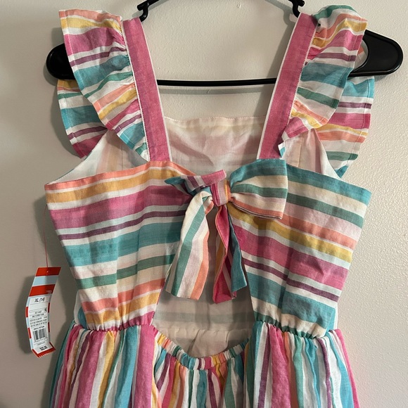 Sleeveless Striped Kids Dress - Picture 3 of 4